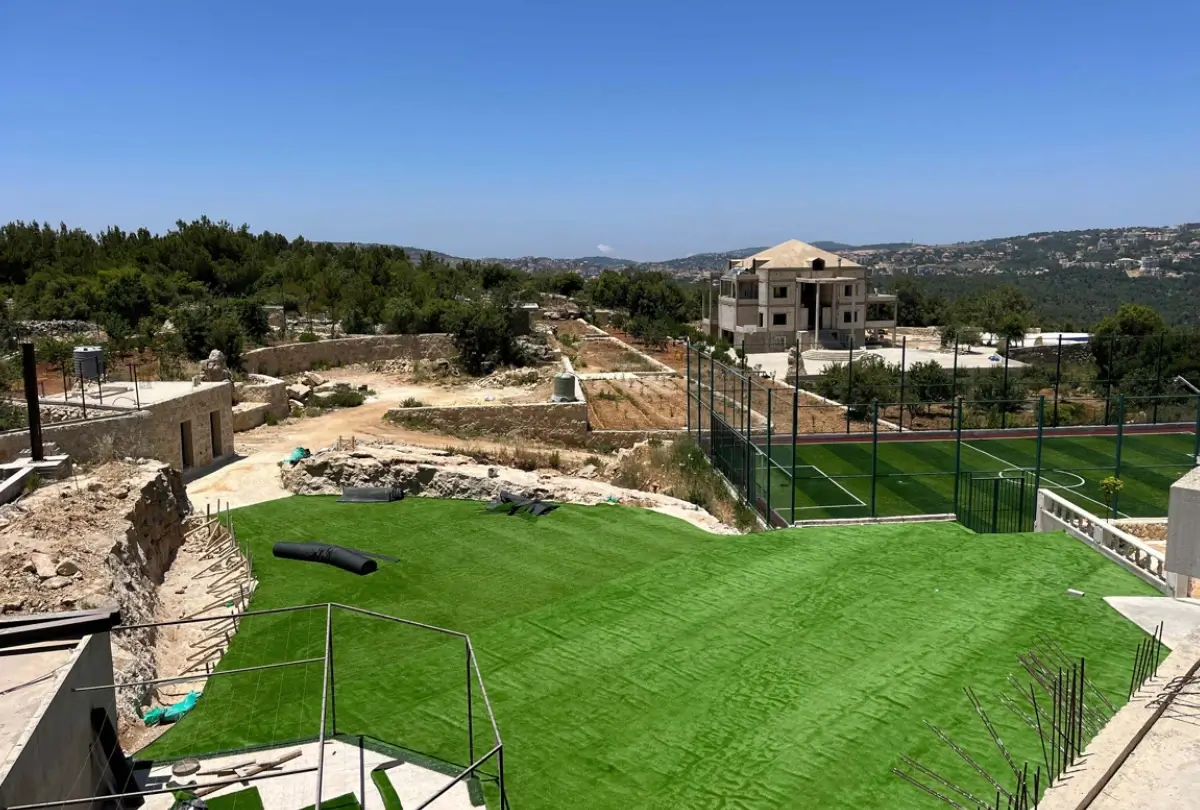Completed reinforced concrete structural frame at a Group Four project in Botmi, El Chouf, Lebanon
