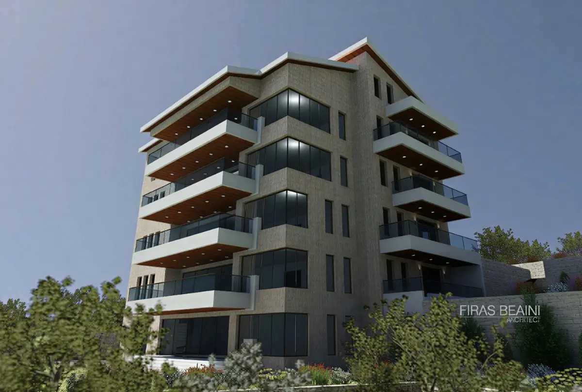 Design rendering with front elevation for a Group Four project in Mazraat El Chouf, Lebanon
