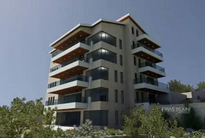 Rodwan Beaini residential building design rendering front elevation Mazraa El Chouf — Group Four